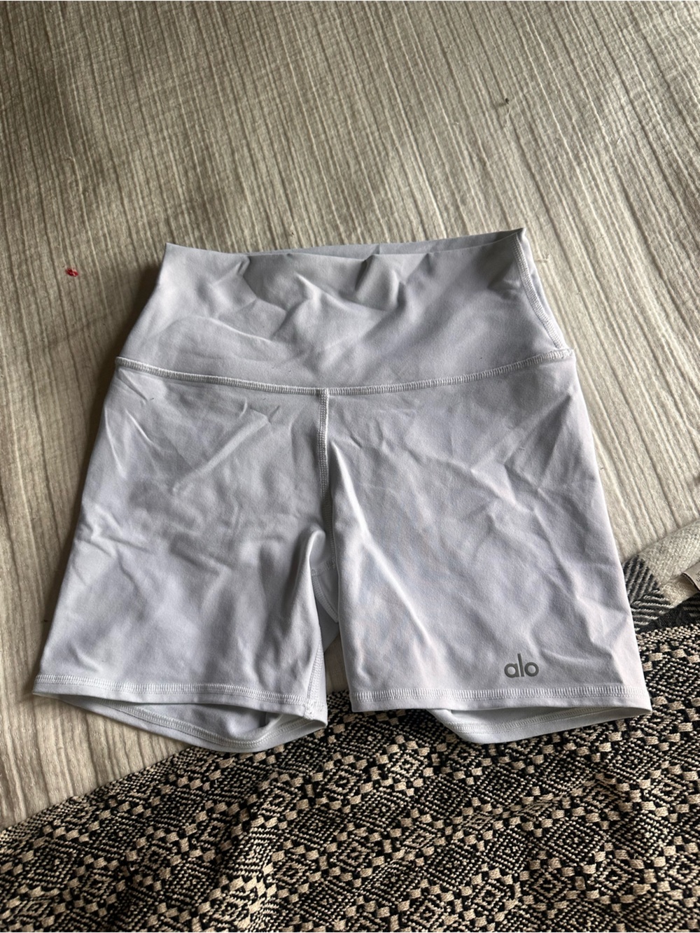 ALO Yoga Women’s White High-Waist Athletic Bike Shorts